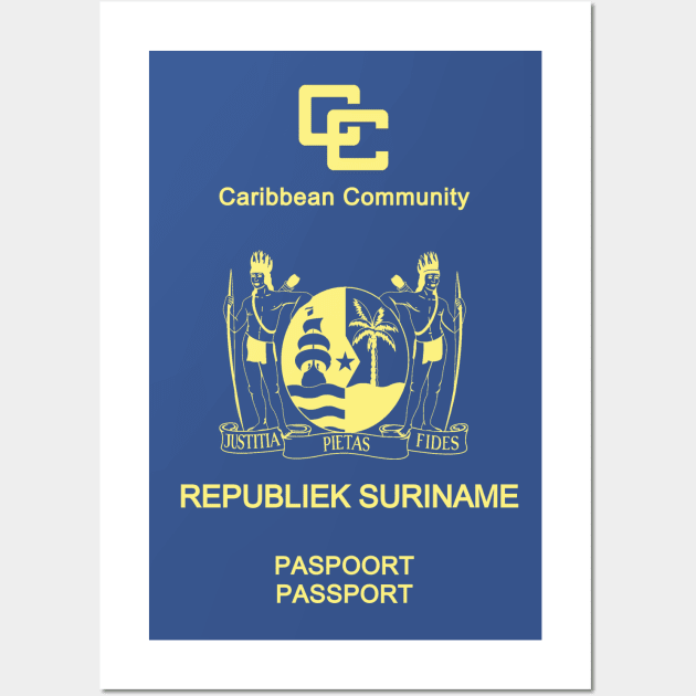 Suriname Passport Wall Art by Travellers